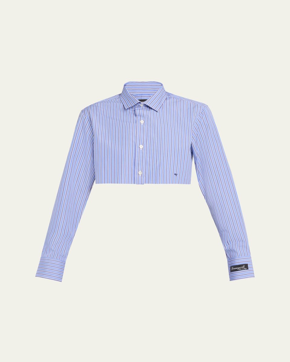 Stripe Super Cropped Poplin Shirt